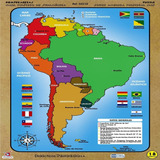 Romp. Mapa Político Suramerica X12 Pzs