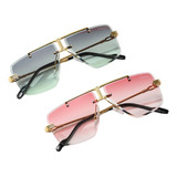 Gafas De Sol Marco Grande Unisex Versión Cartier Con Estuche