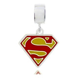 Berloque Super Herói Super Homem Prata 925 Cor Cinza