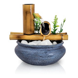 Fonte Decorativa Mesa Agua Cascata 2 Quedas Feng Shui 18cm