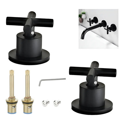 Wtdd 2pcs Manerales Para Regadera Tipo Cruceta Con Chapeton, Manija De La Perilla Del Grifo Frío Caliente Mango Para Cualquier Baño Y Cocinanegro | MercadoLibre