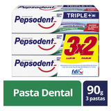 Pack Pasta Dental Pepsodent Triple + 3 Un De 90 G