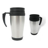 Vaso Viajero Metalico 14 Oz Plata Térmico Bebidas Calientes 