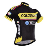 Jersey Ciclismo Ruta Mtb Colombia Negro Manga Corta