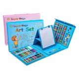 Set Arte Niños Maleta 208 Piezas Crayon Acuarela Plumon