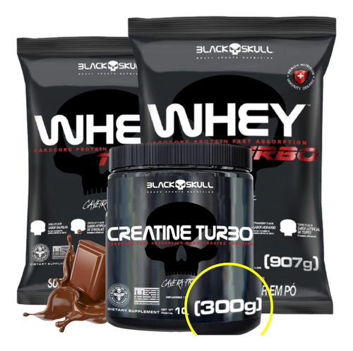 Kit 2x Whey Concentrado 900g Hipercalórico + Creatina 300g