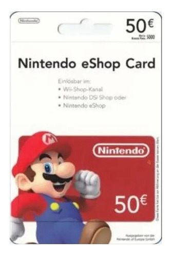 Nintendo Eshop Card 50 Eur | Europe Account