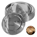 8 Sousplat Suplá Aço Inox 33 Cm Prato De Baixo Buffet Mesa