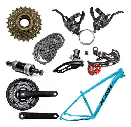 Quadro Mtb Aro 29 Ksw Xlt100 + Kit Transmissão 21 Marchas