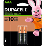 Pilha Recarregável Aaa Duracell Dx2400  900mah  2 Unidades