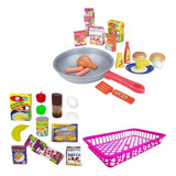 Frigideira Infantil C/ Comidinhas Gourmet+mini Mercado Infan