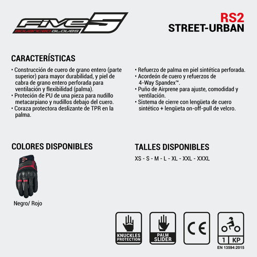 Guantes Moto Rs2 Five Gloves