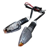 Direccional Para Moto Triangulo F/carbon 10 Leds Rojo Par