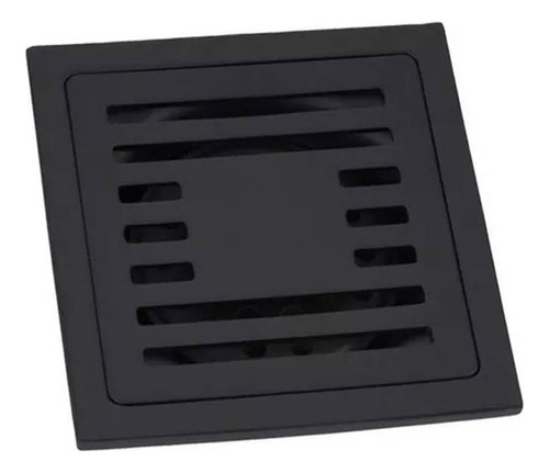 Rejilla Para Baño 10x10 En Negro Mate Anti Olor En Bronce