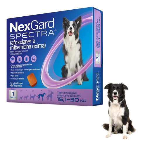 Nexgard Spectra Antipulgas Cães 15,1 A 30kg 1 Tablet