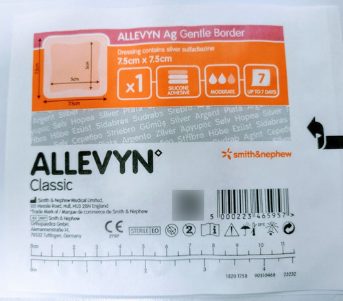 Allevyn Classic Ag Adhesive.7.5x7.5cm