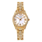 Reloj Mujer Skmei 1741 Acero Minimalista Elegante Clasico Color De La Malla Dorado