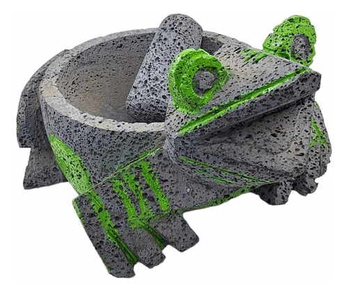 Molcajete Artesanal De Piedra Volcánica En Forma De Rana 