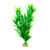 Plantinha Artificial De Aquário Verde Lisa 25cm Decoração