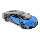 Miniatura De Coche Bugatti Chiron Supersport 1:38 De Hierro, Color Negro/azul