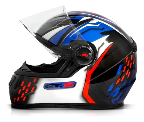 Capacete Fw3 Gt5 Preto Com Azul