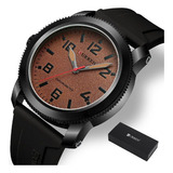 Relojes Impermeables De Moda Analógicos Curren Para Hombre Color De La Correa Negro/café