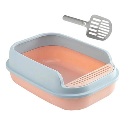 Arenero Grande Para Gato Con Extensión Y Pala 52x36x16cm Color Rosa | MercadoLibre