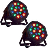 Kit 2x Led Par 18 Led Canhão De Luz Rgbw Dmx Digital Bivolt