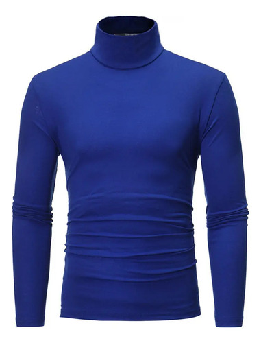 A Camisa De Fondo Simple Cuello Tortuga Manga Larga Hombres
