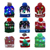 Lote 10 Gorro De Navidad Con Luz Led Regalo Navideño May [u]