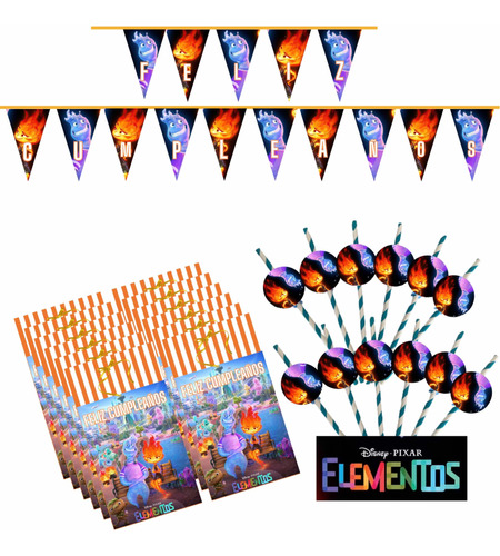 Pack Cotillón Fiesta Cumpleaños Pixar Elementos 12 Personas