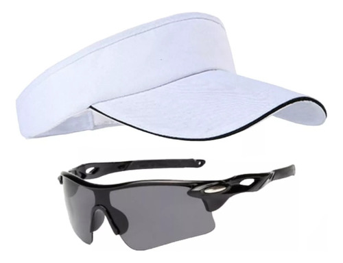 Kit Viseira Boné Óculos Para Corrida Triathlon Beach Tennis