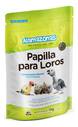 Papilla Premium Para Loros Bebes Amazonas 1kg Alamazonas®