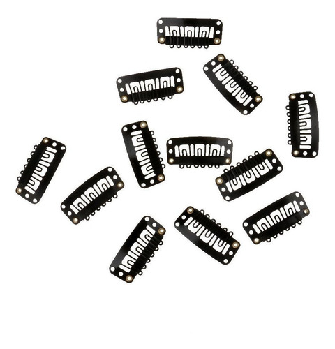 Presilha Tic Tac Para Apliques, Perucas  10un Preto