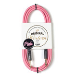 Cable Plug Instrumento Western 6m Tela Rosa Ficha Dorada 