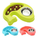 Plato Tazon Mascota Interactivo Acero Inoxidable Anti Hongo 