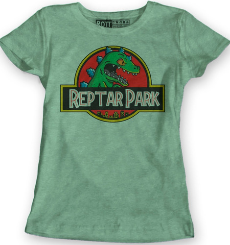 Reptar Park T-rex Blusa Dama V Rott Wear 