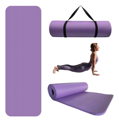 Tapete Yoga Ejercicio Gimnasia Colchoneta Mat 15mm Color Violeta