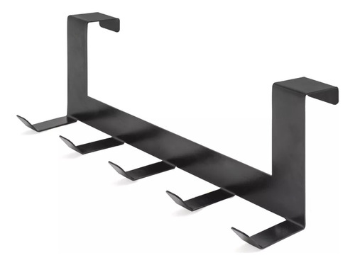 Perchero Colgante Horizontal Metalico Para Puerta Negro