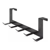 Perchero Colgante Horizontal Metalico Para Puerta Negro