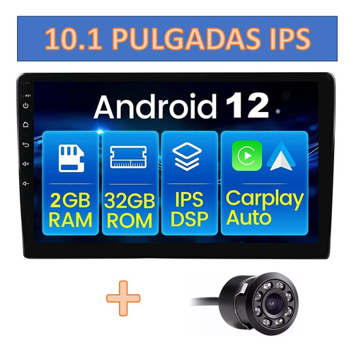 Radio Android Pantalla 10 Pulgadas Wifi Gps 2 Din + Cámara