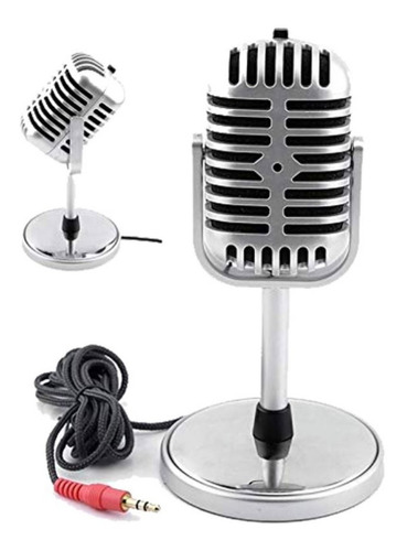 Microfono Retro Para Youtuber Ficha Mini Plug De Calidad