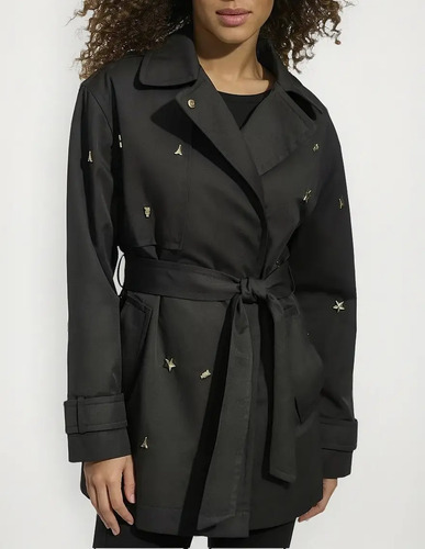 Gabardina Corta Karl Lagerfeld Negra Mujer