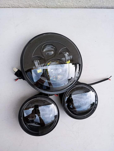 Faros Led Principal Y Auxiliar Moto Harley Touring Softail