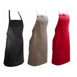 3 Delantal Gabardina 7oz Super Oferta C/ Bols 