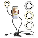 Ring Light Iluminador Circulo Led De Mesa Com Clip On 360