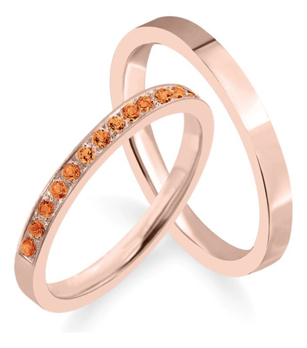 Alianças Casamento 2mm Banhada Ouro Rose 18k Legitima (833) 