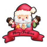 Placa Decorativa 25x25 - Natal - Papai Noel Com Pisca Pisca