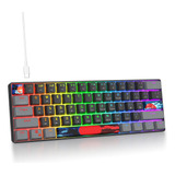 Teclado Para Juegos Owpkeenthy Wired 60% Por Ciento Mecánico