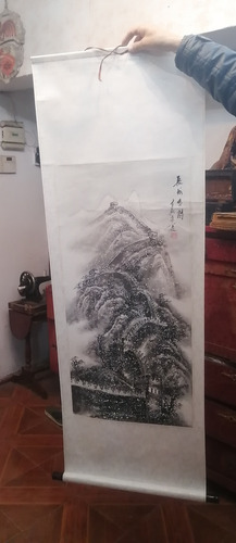 Kakemono Antiguo Pintura Tinta China